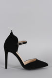 Anne Michelle Suede Ruffle Mary Jane Pump