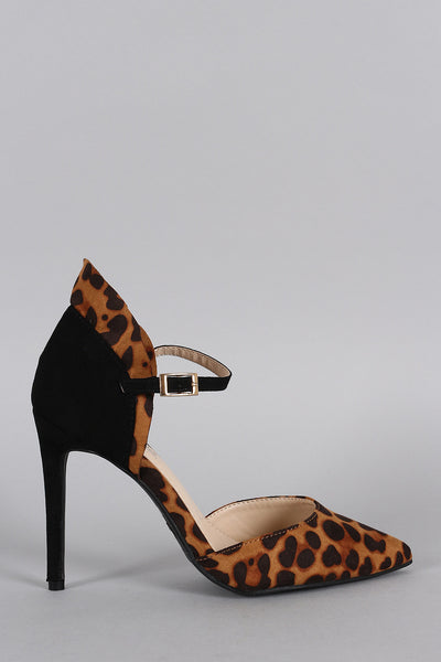 Anne Michelle Leopard Ruffle Mary Jane Pump