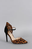 Anne Michelle Leopard Ruffle Mary Jane Pump