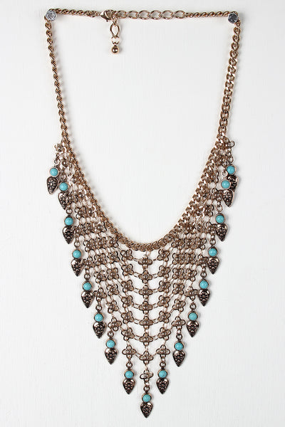 Quatrefoil Chain Statement Necklace