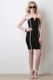 Contrasting Lines Bodycon Dress