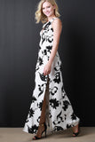 Contrasting Flower Maxi Dress