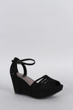 Bamboo Intricate Peep Toe Wedge