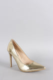 Anne Michelle Metallic Patent Pointy Toe Pump