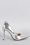 Anne Michelle Metallic Patent Pointy Toe Pump