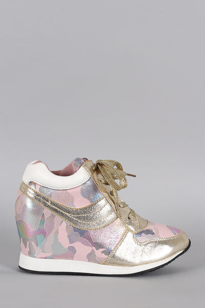 Metallic Glamour Camouflage High Top Sneaker