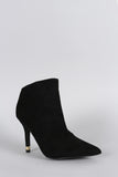 Qupid Suede Slanted Pointy Toe Stiletto Booties