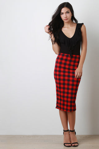 Lumberjack Plaid Pencil Skirt