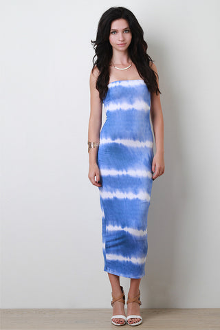 Horizontal Tie Dye Tube Dress