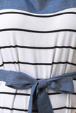 Plus Size Casual Denim Stripped Dress