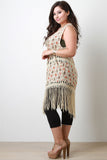 Plus Size Bohemian Fringe Vest