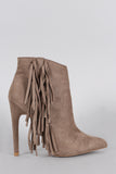 Qupid Western Flair Fringe Bootie