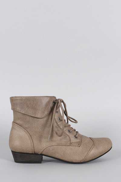 Breckelle Pointy Toe Lace Up Booties