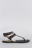 Bamboo Studded T-Strap Sandal