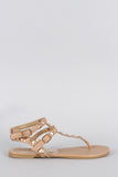 Bamboo Studded T-Strap Sandal