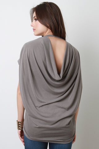 Drape Keyhole Cutout Top