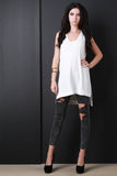 Soft Knit Sleeveless Hoodie Top