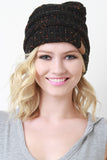 Speckle Ridged Knit Beanie