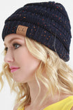 Speckle Ridged Knit Beanie