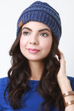 Mottled Ridged Knit Beanie