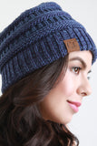 Mottled Ridged Knit Beanie