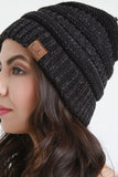 Mottled Ridged Knit Beanie