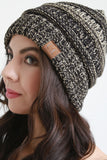 Mottled Ridged Knit Beanie