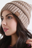 Mottled Ridged Knit Beanie