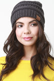 Mottled Ridged Knit Beanie