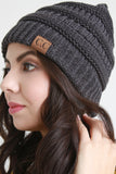 Mottled Ridged Knit Beanie