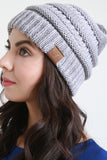 Mottled Ridged Knit Beanie