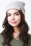 Mottled Ridged Knit Beanie