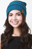 Mottled Ridged Knit Beanie