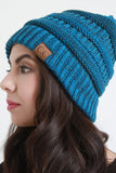 Mottled Ridged Knit Beanie