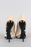 Liliana Magazine Print Pointy Toe Stiletto Pump