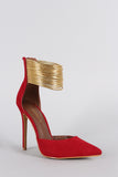 Shoe Republic LA Gold Cuff Pointy Toe Pump