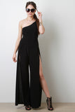 Plus Size One-Shoulder Slit Jumpsuit