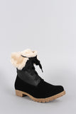 Shearling Cuff Hiking Ankle Boots