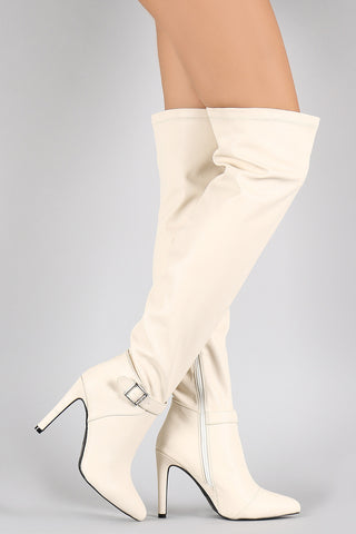 Qupid Pointy Toe Thigh High Stiletto Boot