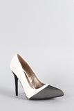 Qupid Snow Ice Mesh Pointy Toe Pump