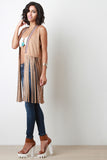 Suede Fringe Longline Vest