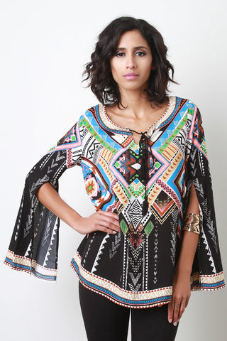 Split Sleeve Tribal Top