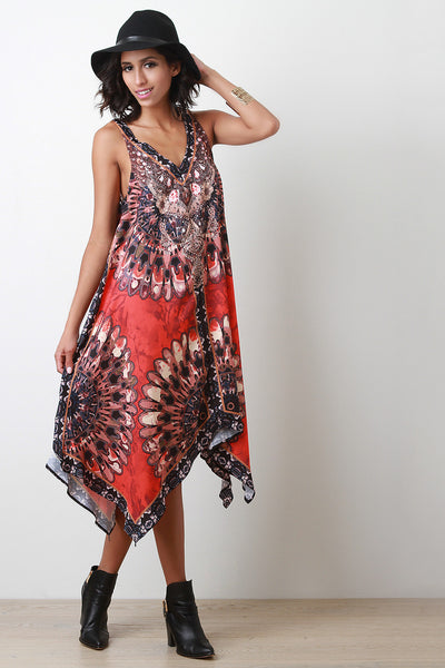 Multi Print Handkerchief Dress