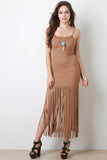 Suede Long Fringe Dress