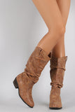 Bamboo Slouchy Almond Toe Cowgirl Knee High Boot