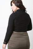 Plus Size Turtle Neck Crop Top