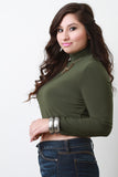 Plus Size Turtle Neck Crop Top