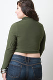 Plus Size Turtle Neck Crop Top