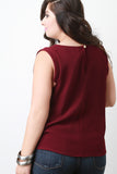 Plus Size Textured Chiffon Sleeveless Top