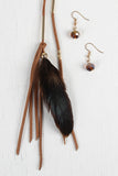 Feather Drape Suede Necklace